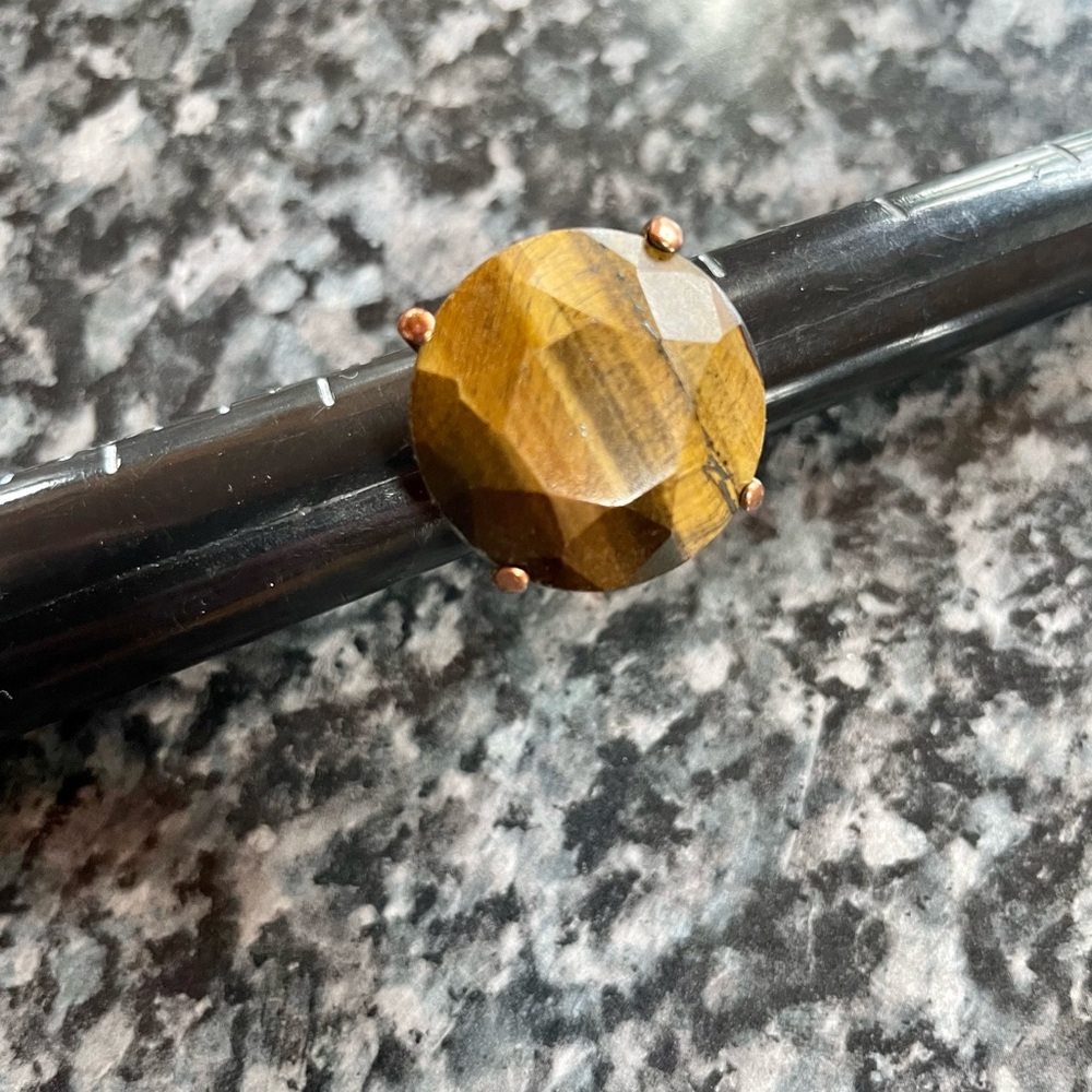 Tiger Eye Gold Ring Sz 6